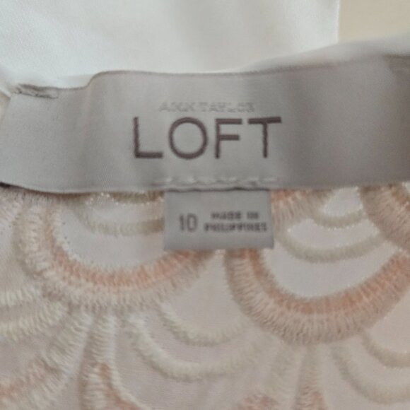 Ann Taylor LOFT White Sleeveless Sheath Dress 10 - Picture 5 of 7